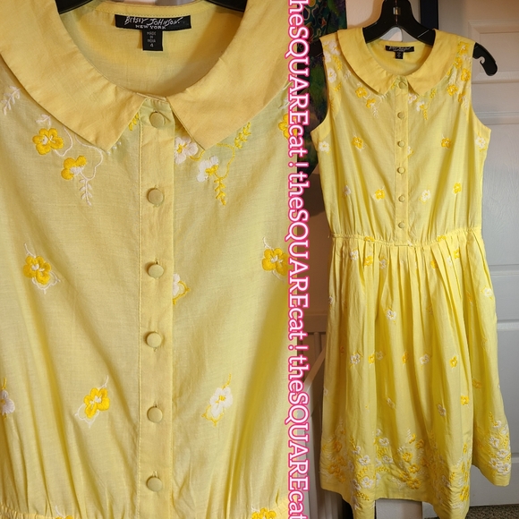 90s π» Betsey Johnson Embroidered daisies Sundress - Picture 5 of 11